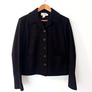 J.Crew Wool/Cashmere Blend Black 5 button Blazer Jacket Coat Vintage Size 4